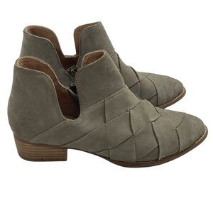 Seychelles Leather‎ Woven Ankle Booties Size 7.5 Boot Shoes
